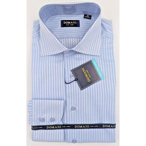 Mens Domani Blue Label Long Sleeve Dress Shirt 15-1/2" 32/33